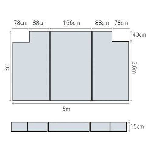 Scissor Cut Out High Jump Mat - 5m x 2.6m x 15cm