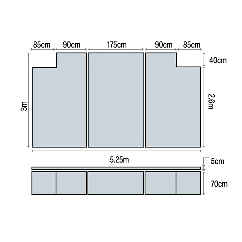 HART Cut Out High Jump Mat - 5.25m x 3m x 70cm