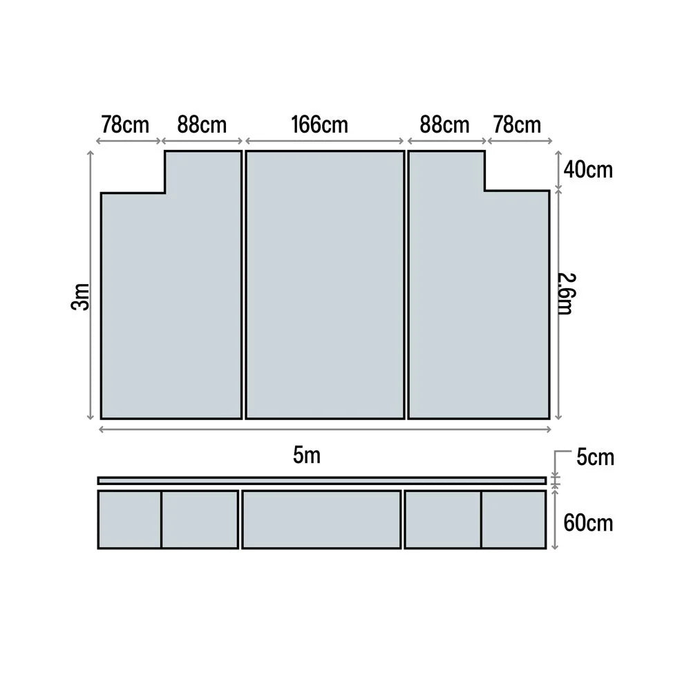 HART Cut Out High Jump Mat - 5m x 3m x 50cm
