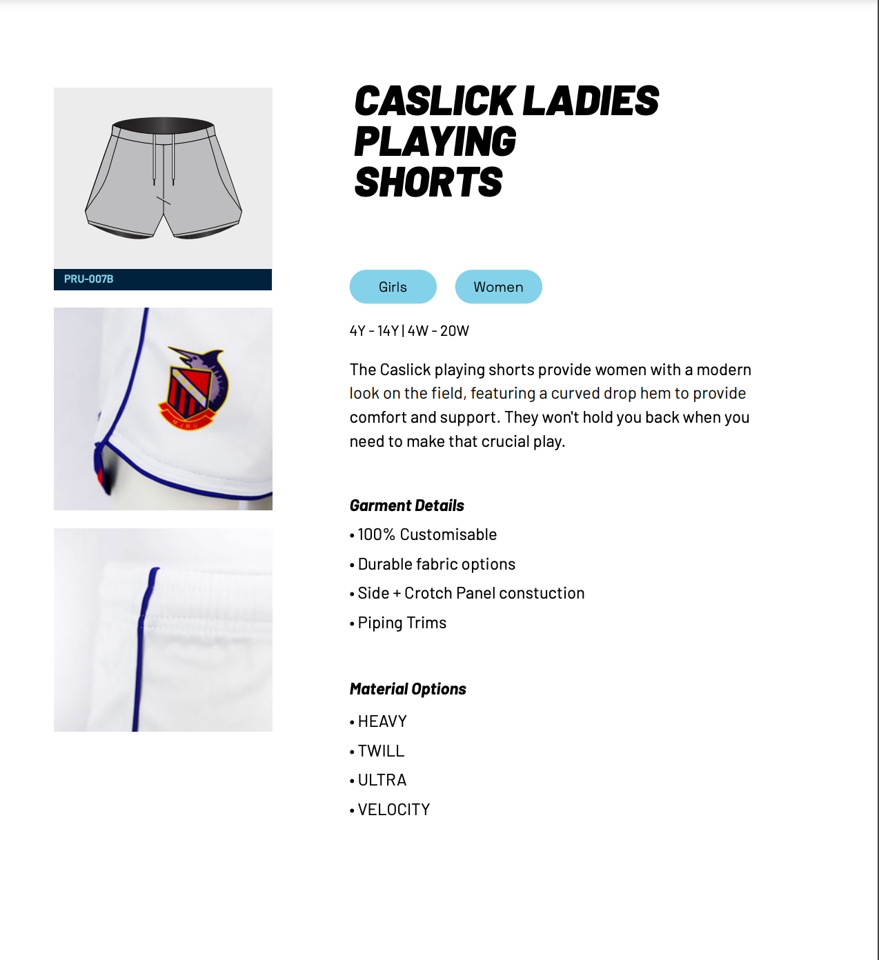 Diamond Sports Womens Rugby Shorts