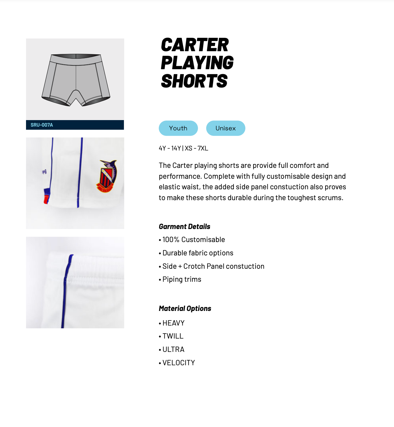 Diamond Sports Premier Rugby Shorts - Mens/Youth